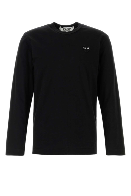 Черная хлопковая футболка Black COMME DES GARCONS PLAY (AXT120051 ) COMME DES GARÇONS PLAY AXT120051 