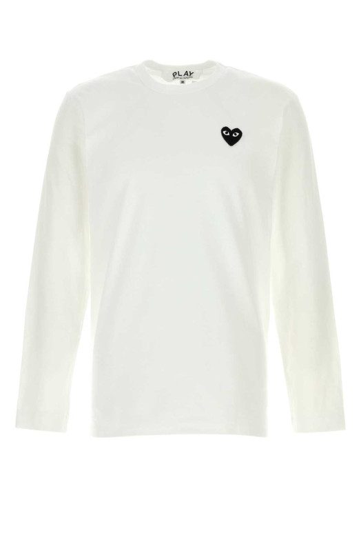 White cotton t-shirt White COMME DES GARCONS PLAY (AXT120051 )
