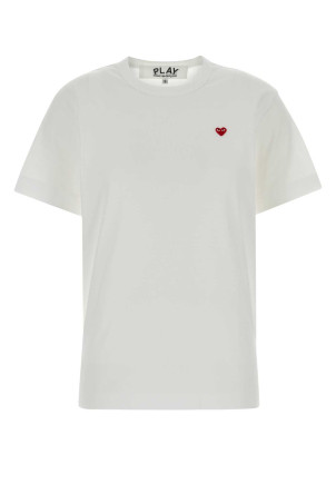 White cotton t-shirt White COMME DES GARCONS PLAY (AXT304051)