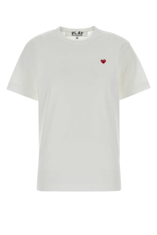 Белая хлопковая футболка White COMME DES GARCONS PLAY (AXT304051) COMME DES GARÇONS PLAY