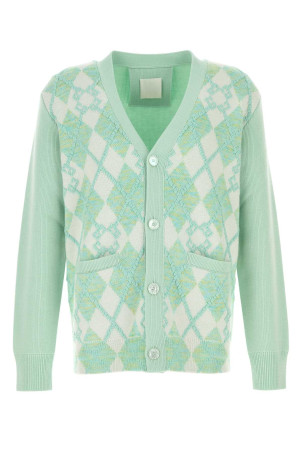 Pastel green wool blend cardigan GIVENCHY (BM90TJ4YL0)