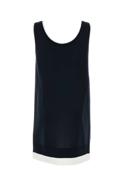 Платье из эластичного шелка цвета «полуночный синий» MIU MIU (MF5497SOOO15Q9)