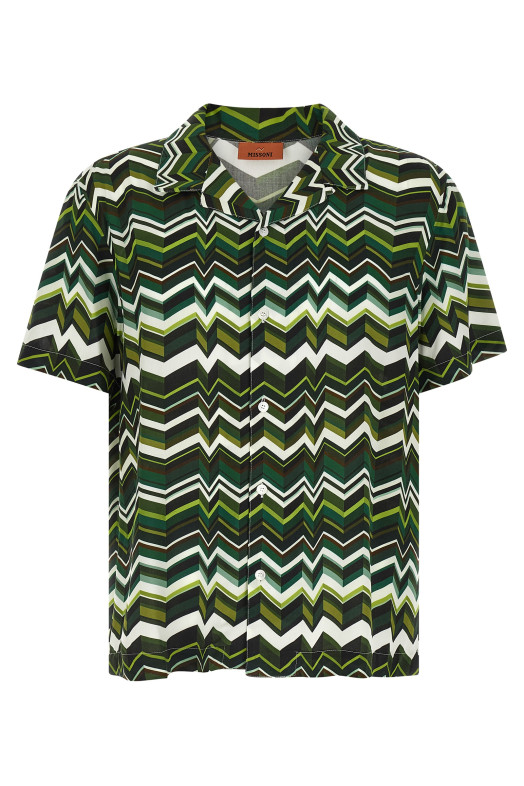 Irregular zigzag shirt Green