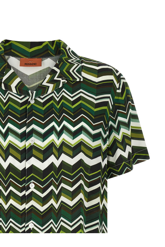 Irregular zigzag shirt Green