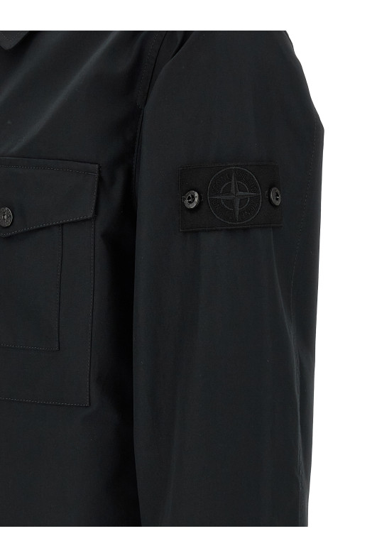 Хлопковая рубашка-накидка Черная STONE ISLAND L1S151200011S0F01V0029