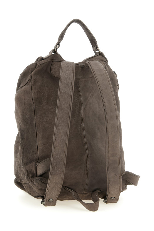Leather backpack Gray