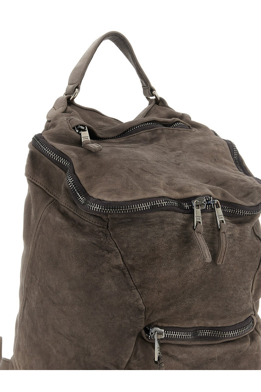 Leather backpack Gray