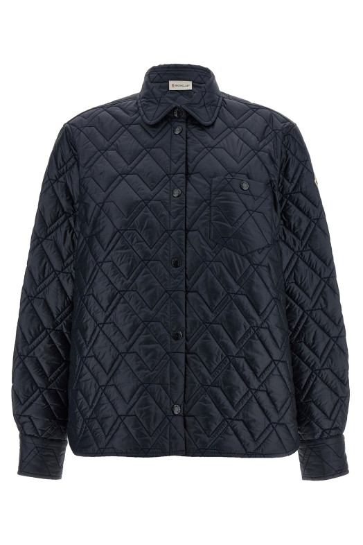 Стеганая рубашка-накидка Синяя MONCLER L10932F00001788UY778