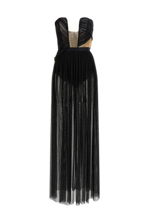 'Corsetto Draped Gown' dress Black