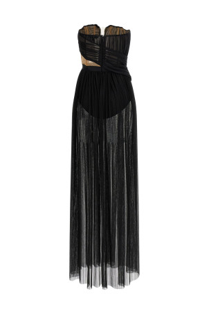 'Corsetto Draped Gown' dress Black