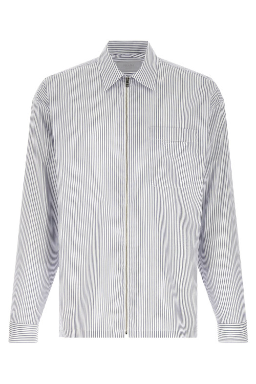 Рубашка в полоску на молнии Синяя PRADA SC855SOOO189FF022X