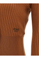 Свитер с ребристой текстурой Коричневый FENDI FZXD75AUZTF1T6K