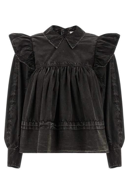 Блузка «Black Washed Frill» Черная A1040061099