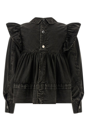 'Black Washed Frill' blouse Black