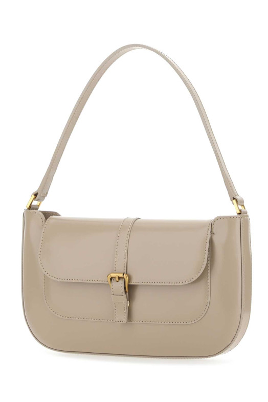 Cappuccino leather Miranda shoulder bag Khaki BY FAR (22CRMDASKHWMED)