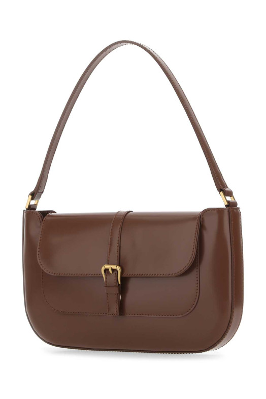 Brown leather Miranda shoulder bag BY FAR (22CRMDASTCWMED)