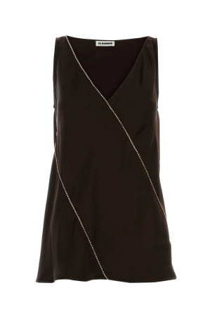 Chocolate viscose top JIL SANDER (J01NC0176J65022)