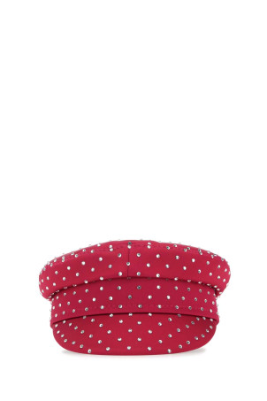 Tyrian purple satin baker boy hat Pink RUSLAN BAGINSKIY (KPC1038PDMD)