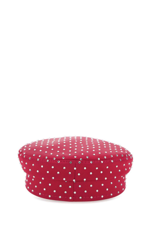 Tyrian purple satin baker boy hat Pink RUSLAN BAGINSKIY (KPC1038PDMD)