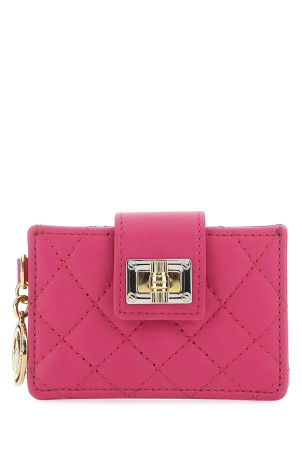 Fuchsia leather card holder LANVIN (LWSLSWH1NAQTA22)