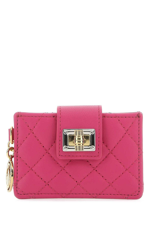 Fuchsia leather card holder LANVIN (LWSLSWH1NAQTA22)