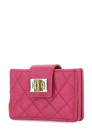 Fuchsia leather card holder LANVIN (LWSLSWH1NAQTA22)