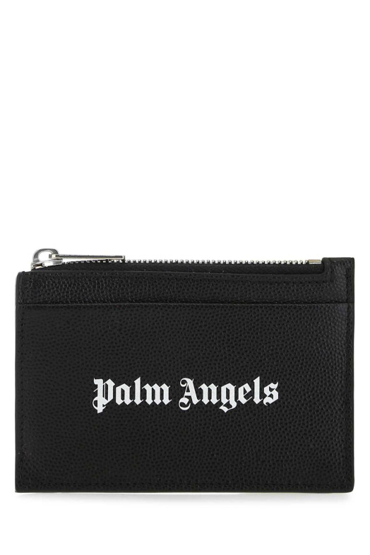 Black leather card holder PALM ANGELS (PMND007F22LEA002)