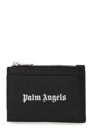 Black leather card holder PALM ANGELS (PMND007F22LEA002)