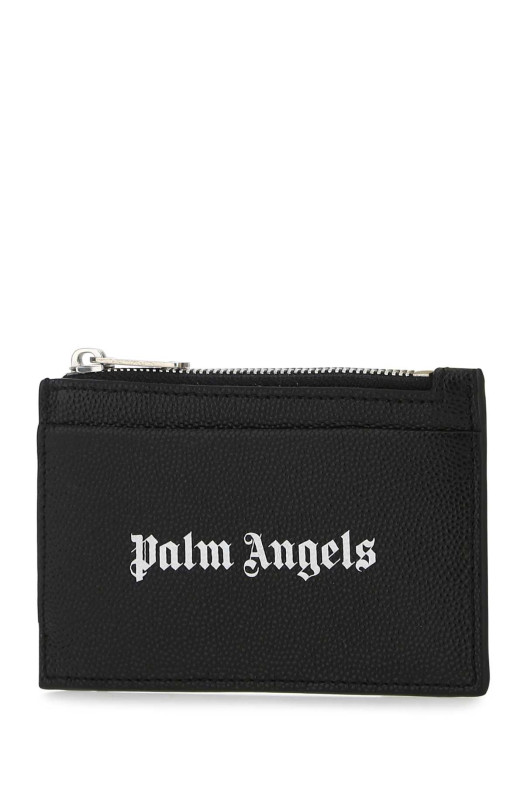 Black leather card holder PALM ANGELS (PMND007F22LEA002)