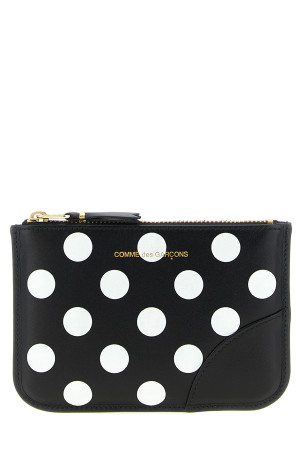 Polka Dots Printed card holder Black-grey