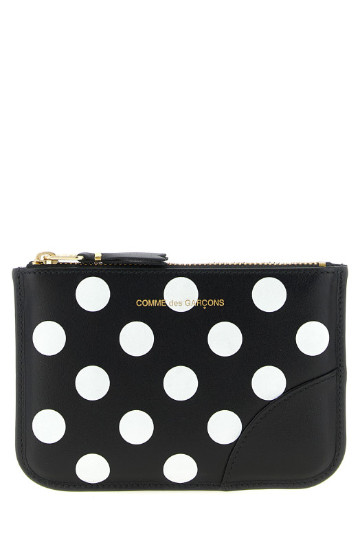 Polka Dots Printed card holder Black-grey
