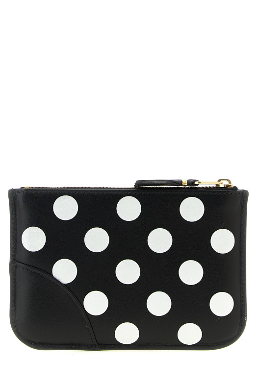 Polka Dots Printed card holder Black-grey