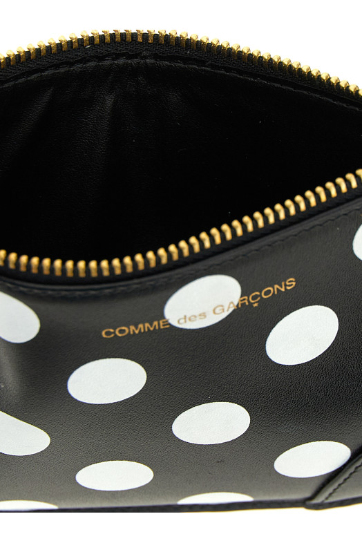 Polka Dots Printed card holder Black-grey