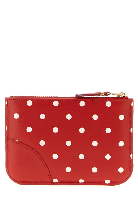 Polka Dots Printed card holder Red