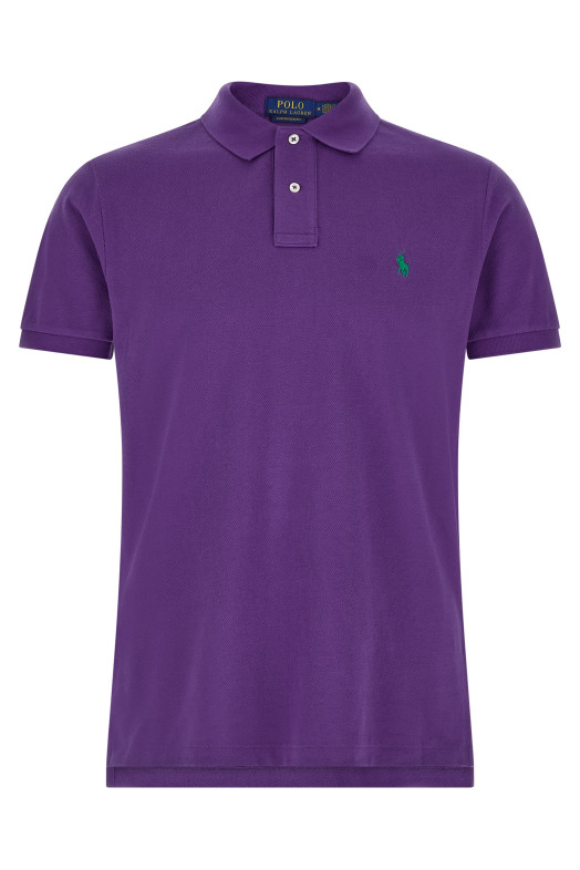 Logo embroidery polo shirt Purple
