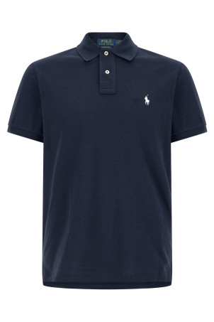 Logo embroidery polo shirt Blue