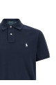 Logo embroidery polo shirt Blue