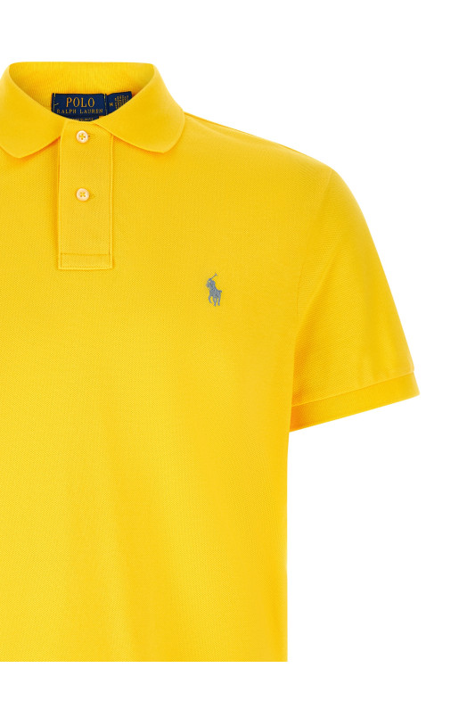 Logo embroidery polo shirt Yellow