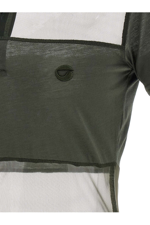 'Sheer Striped' polo shirt Green