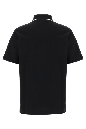 Logo embroidery polo shirt Black-grey