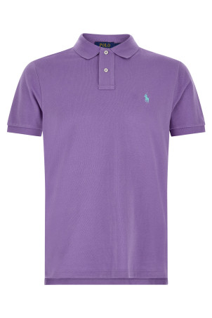 Logo embroidery polo shirt Purple