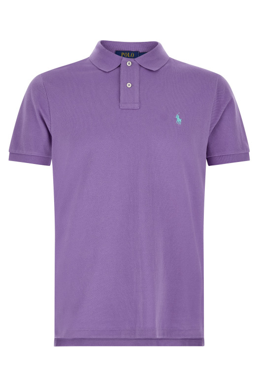 Logo embroidery polo shirt Purple