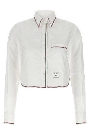 'RWB' crop tape shirt White