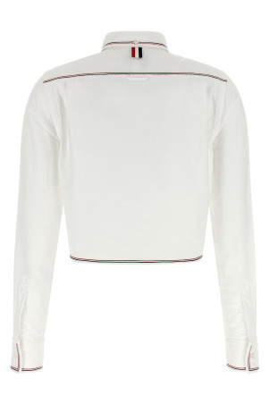 'RWB' crop tape shirt White