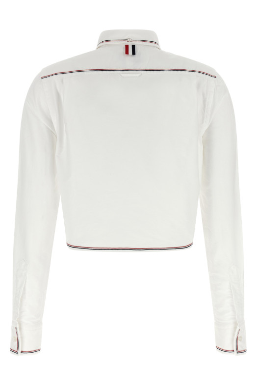 'RWB' crop tape shirt White