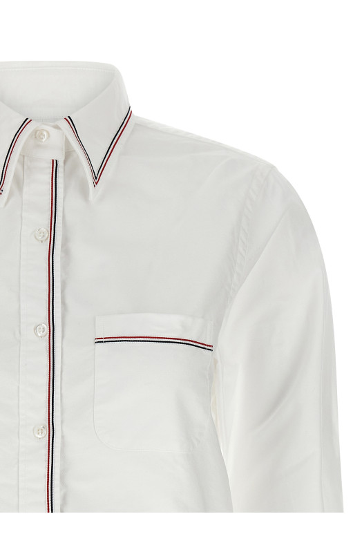 'RWB' crop tape shirt White