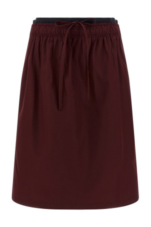 Double layer elastic skirt Bordeaux