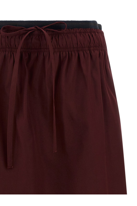 Double layer elastic skirt Bordeaux