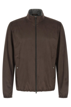 Suede effect jacket Brown