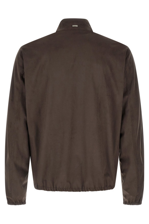 Suede effect jacket Brown